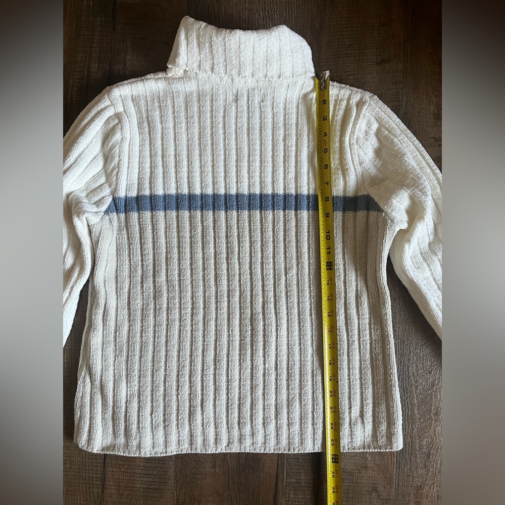 Sonoma Women's Cream, Tan & Blue soft & cozy Turtleneck Sweater. Size XL - Picture 2 of 7